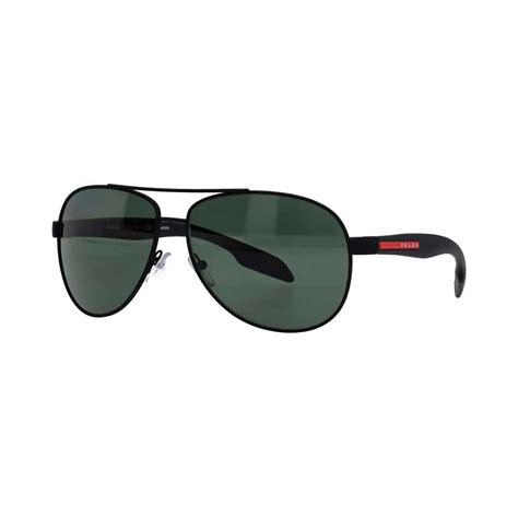 prada 135 3n|PRADA Sunglasses SPS 53p Black Green Polarized 62.